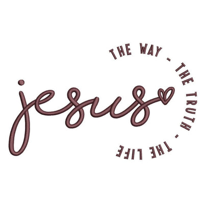 Jesus The Way The Truth The Life Embroidery Design, 5 sizes, Instant Download Embroidery/Applique DESIGNS Nino Nadaraia 