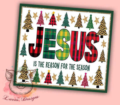 Jesus Tumbler, Christmas Gift, Sublimation Wrap, Faith Based Decor, 20oz Tumbler, Religious Holiday, Christian Christmas Sublimation Lara' s Designs 