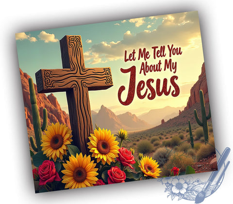 Jesus Tumbler Design, Christian Sublimation Tumbler, 20oz Inspirational Gift, Faith-Based Drinkware, Religious Decor, Let Me Tell You About Jesus, Spiritual Gift, Bible Verse Tumbler Sublimation ToriDesigns 