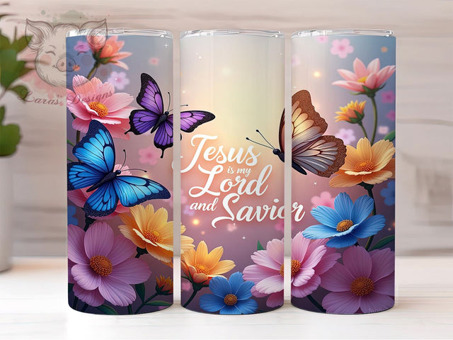 Jesus Tumbler, Floral Easter Design, Christian Drinkware, 20oz Tumbler, Religious Gifts, Sublimation Wrap, Bible Verse Tumbler Sublimation Lara' s Designs 