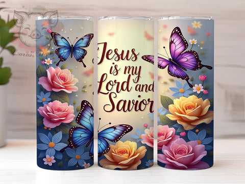 Jesus Tumbler, Floral Easter Design, Christian Drinkware, 20oz Tumbler, Religious Gifts, Sublimation Wrap, Bible Verse Tumbler Sublimation Lara' s Designs 