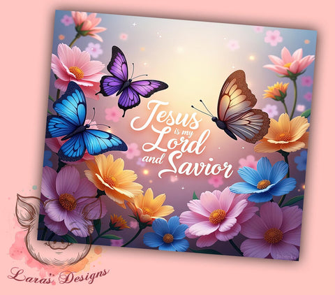 Jesus Tumbler, Floral Easter Design, Christian Drinkware, 20oz Tumbler, Religious Gifts, Sublimation Wrap, Bible Verse Tumbler Sublimation Lara' s Designs 