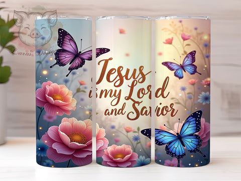 Jesus Tumbler, Floral Easter Design, Christian Drinkware, 20oz Tumbler, Religious Gifts, Sublimation Wrap, Bible Verse Tumbler Sublimation Lara' s Designs 