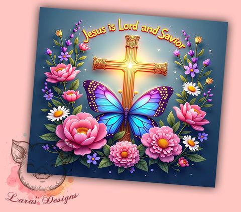 Jesus Tumbler, Lord and Savior Design, Easter Tumbler, Christian Drinkware, 20oz Tumbler, Bible Verse Sublimation, Religious Gifts Sublimation Lara' s Designs 