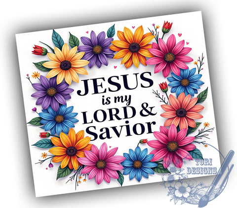 Jesus Tumbler Wrap, Christian Floral Design, 20oz Sublimation Wrap, Religious Tumbler Art, Digital Download Tumbler, Faith-Based Drinkware, Inspirational Tumbler Design, Bible Verse Tumbler Sublimation ToriDesigns 