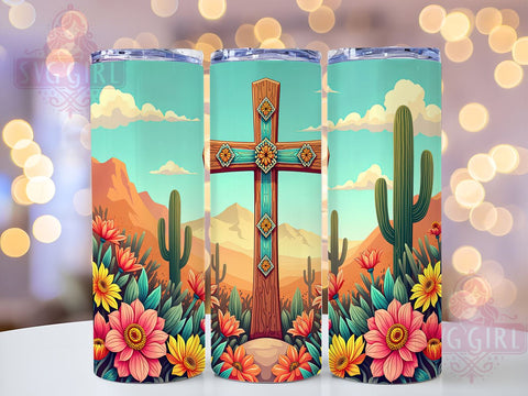 Jesus Tumbler Wrap, Christian Roses Design, Personalize Tumbler, 20oz Tumbler PNG, Religious Gift, God Cross Tumbler, Floral Christian Decor, Faith-Based Sublimation Sublimation SvggirlplusArt 