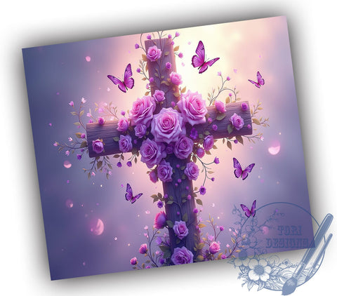 Jesus Tumbler Wrap, Christian Sublimation Design, 20oz Tumbler, God Gift, Floral Drinkware, Faith-Based Decor, Religious Gift, Inspirational Tumbler Sublimation ToriDesigns 