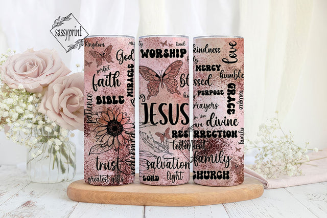 Jesus Tumbler Wrap PNG, 20oz Skinny Tumbler Sublimation Designs, Christian Tumbler Design Downloads, Digital File PNG, Bible Verse Tumbler Sublimation sassyprint 