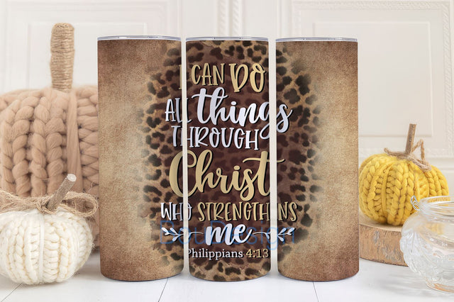 Jesus Tumbler Wrap PNG, 20oz Skinny Tumbler Sublination Designs, Christian Wrap, Verses Tumbler PNG, Phillipians 4 13, Religious Tumbler Sublimation BouDesign 