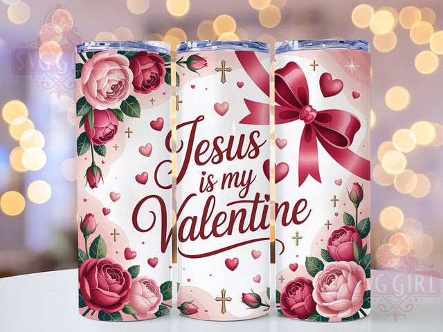 Jesus Valentine Faith Tumbler, Christian Love Wrap, Religious Valentine Cup, 20oz Sublimation Wrap, Stylish Faith Design Tumbler, Artistic Jesus Heart Cup, Inspirational Christian Theme Wrap Sublimation SvggirlplusArt 