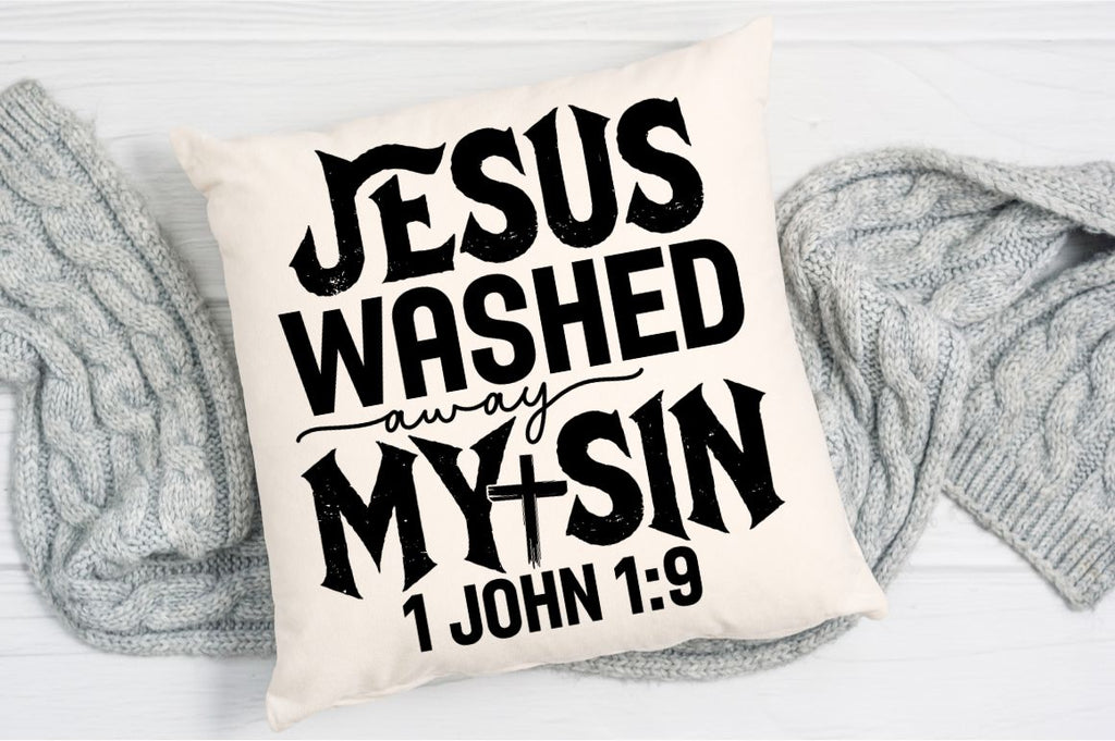Jesus washed away my sin SVG, Jesus SVG, Christian Cross SVG, Retro ...