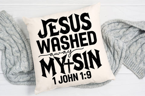 Jesus washed away my sin SVG, Jesus SVG, Christian Cross SVG, Retro Christian SVG, Bible Verse SVG Design SVG Regulrcrative 