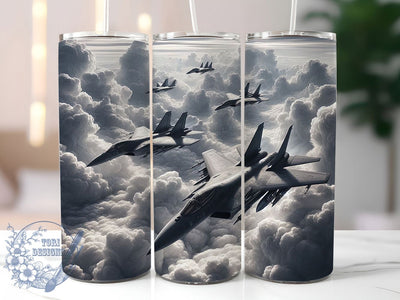 Jet Formation Air Force Tumbler, Air Force Squadron Gift, Aviation Enthusiast Wrap, Combat Plane Tumbler, Pilot Gift Design, Military Flight Art, Jet Formation Pattern Sublimation ToriDesigns 