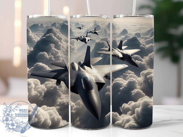 Jet Formation Air Force Tumbler, Air Force Squadron Gift, Aviation Enthusiast Wrap, Combat Plane Tumbler, Pilot Gift Design, Military Flight Art, Jet Formation Pattern Sublimation ToriDesigns 