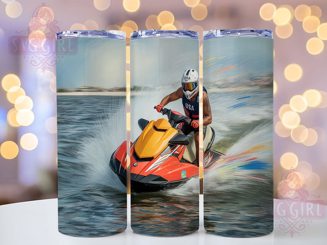 Jet Ski Water Sport Adventure Tumbler, Wave Runner Cup, Jet Ski Lover Design, Water Racing Present, Sea Sport Tumbler, PWC Rider Gift, Water Adventure Cup Sublimation SvggirlplusArt 