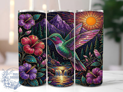 Jewel Mosaic Hummingbird 20oz Tumbler, Jewel Mosaic Hummingbird, Mosaic Hummingbird, Jewel Hummingbird, Hummingbird Tumbler, 20oz Tumbler, Mosaic Tumbler, Tumbler Wrap Sublimation ToriDesigns 