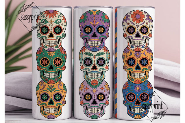 Jewel Tone Sugar Skulls 20oz Tumbler Sublimation sassyprint 