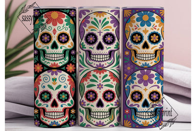 Jewel Tone Sugar Skulls 20oz Tumbler Sublimation sassyprint 
