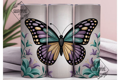 Jeweled Butterfly 20oz Tumbler Wrap Sublimation sassyprint 