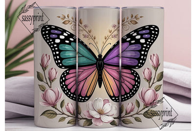 Jeweled Butterfly 20oz Tumbler Wrap Sublimation sassyprint 