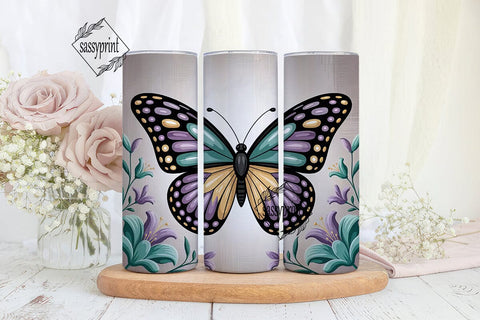 Jeweled Butterfly 20oz Tumbler Wrap Sublimation sassyprint 