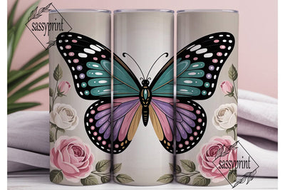Jeweled Butterfly 20oz Tumbler Wrap Sublimation sassyprint 