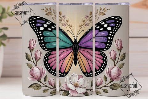 Jeweled Butterfly 20oz Tumbler Wrap Sublimation sassyprint 