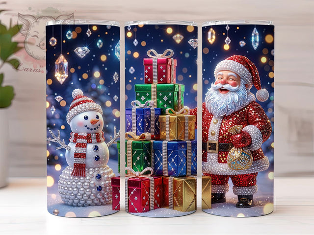 Jeweled Christmas 20oz Tumbler, Jeweled Christmas, Christmas Jewel, Jeweled Tumbler, Christmas Tumbler, Jeweled Xmas PNG, Jeweled Tumbler PNG, 20oz Tumbler Wrap Sublimation Lara' s Designs 