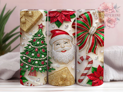 Jeweled Christmas Santa 20oz Tumbler, Jeweled Santa Tumbler, Jeweled Christmas, Christmas Santa, Jeweled Santa PNG, Christmas Santa PNG, Santa Tumbler PNG, 20oz Tumbler Wrap Sublimation Li Zamperini 
