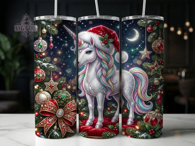 Jeweled Christmas Unicorn 20oz Tumbler, Jeweled Unicorn, Christmas Unicorn, Unicorn Tumbler, Jeweled Christmas, Christmas PNG, Jeweled Unicorn PNG, Unicorn Tumbler PNG Sublimation SvggirlplusArt 
