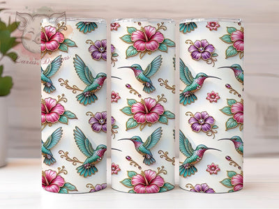 Jeweled Hummingbird Pattern 20oz Tumbler, Jeweled Hummingbird, Pattern Design, Elegant Style, Sublimation Wrap, 20oz Tumbler, Artistic Aesthetic, Ornate Motif Sublimation Lara' s Designs 