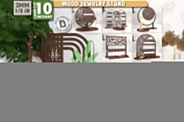 Jewelry Display Laser Cut Bundle | Jewelry Stands | Earrings Stand | Jewelry Holders | CNC Files SVG The T Store Design 