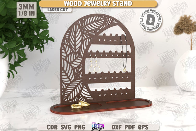 Jewelry Display Laser Cut | Jewelry Stand | Earrings Stand | Jewelry Holder | CNC File SVG The T Store Design 