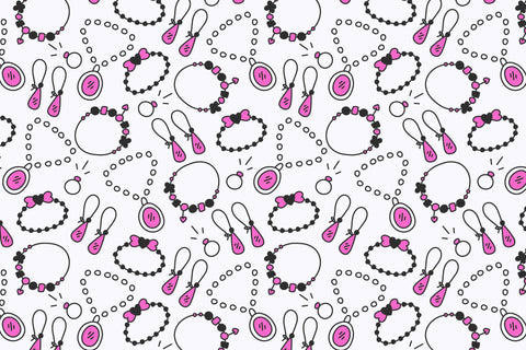 Jewelry Doodle Seamless Pattern JPG PNG EPS Digital Pattern Rin Green 