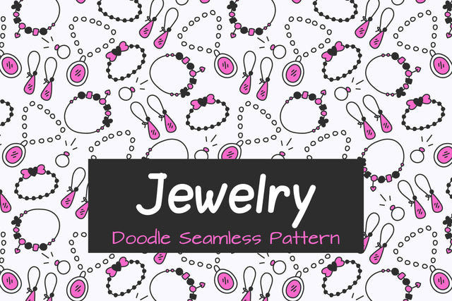 Jewelry Doodle Seamless Pattern JPG PNG EPS Digital Pattern Rin Green 