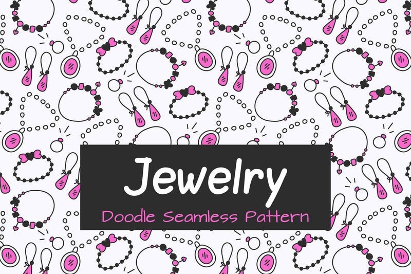 Jewelry Doodle Seamless Pattern JPG PNG EPS Digital Pattern Rin Green 
