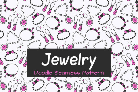Jewelry Doodle Seamless Pattern JPG PNG EPS Digital Pattern Rin Green 