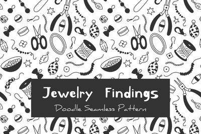 Jewelry Findings Seamless Pattern Background JPG PNG Digital Pattern Rin Green 
