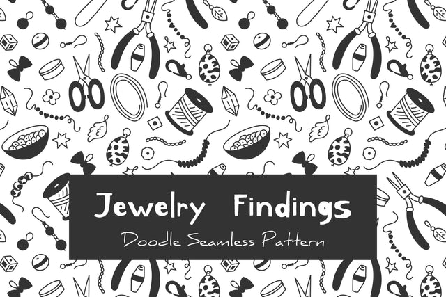 Jewelry Findings Seamless Pattern Background JPG PNG Digital Pattern Rin Green 