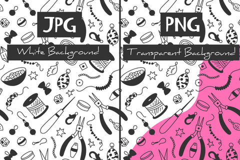 Jewelry Findings Seamless Pattern Background JPG PNG Digital Pattern Rin Green 