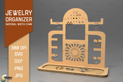Jewelry Organizer. 3D Earring Display. Organizer Laser Cut SVG Evgenyia Guschina 