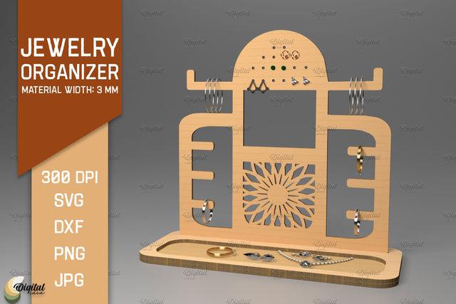 Jewelry Organizer. 3D Earring Display. Organizer Laser Cut SVG Evgenyia Guschina 