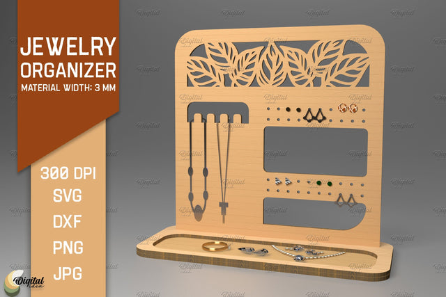 Jewelry Organizer. 3D Earring Display. Organizer Laser Cut SVG Evgenyia Guschina 