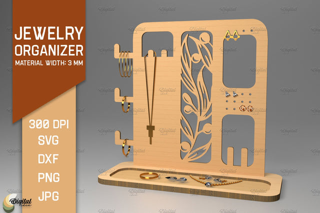 Jewelry Organizer. 3D Earring Display. Organizer Laser Cut SVG Evgenyia Guschina 