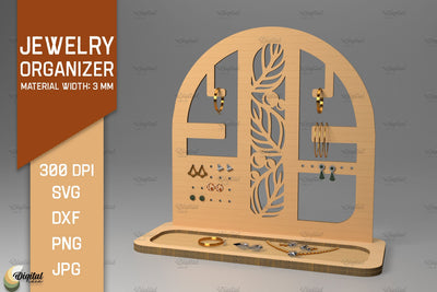 Jewelry Organizer. 3D Earring Display. Organizer Laser Cut SVG Evgenyia Guschina 