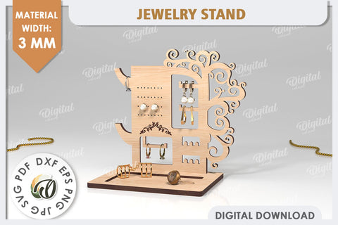Jewelry Organizer Laser Cut. 3D Jewelry Stand SVG SVG Evgenyia Guschina 