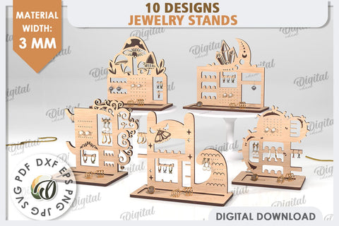 Jewelry Organizers Laser Cut Bundle. 3D Jewelry Stands SVG SVG Evgenyia Guschina 