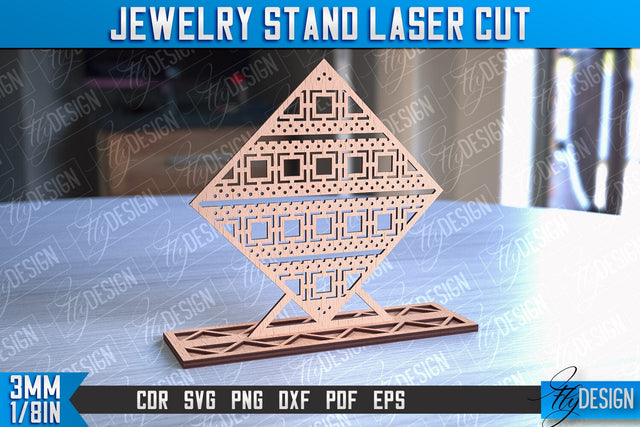 Jewelry Stand Laser Cut Design | Accessories Stand | CNC File SVG Fly Design 
