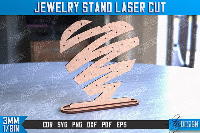 Jewelry Stand Laser Cut Design | Accessories Stand | CNC File SVG Fly Design 