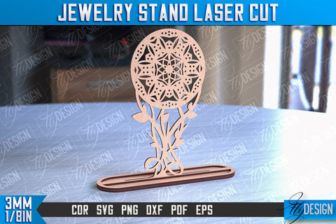 Jewelry Stand Laser Cut Design | Accessories Stand | CNC File SVG Fly Design 